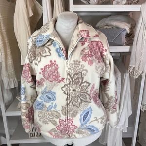 Alfred Dunner women's sz. small, floral super soft full zip cardigan #1630